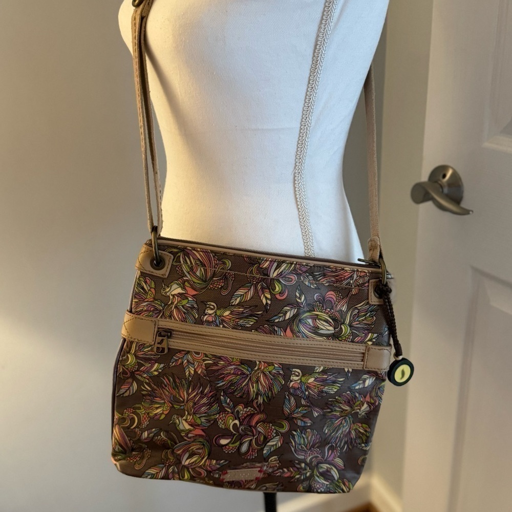 Sakroots Fun Crossbody Birds Purse adjustable strap - Picture 3 of 12